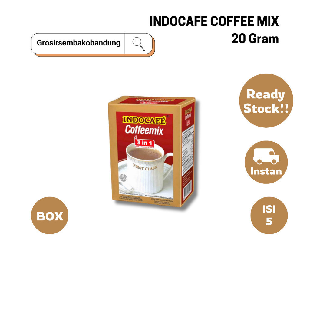 

INDOCAFE COFFEE MIX BOX 5X20g - 1 Box - Kota Bandung