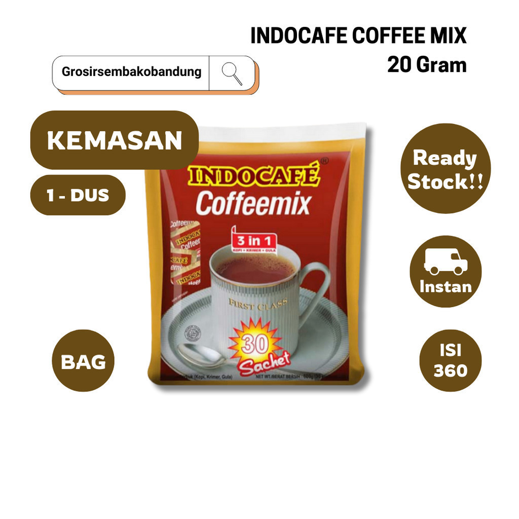 

INDOCAFE COFFEE MIX BAG 30X20g - 1 Dus - Kota Bandung