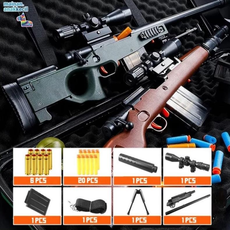 Terbaru Mainan Tembakan Anak Nerf Soft Bullet Awm Fth-56