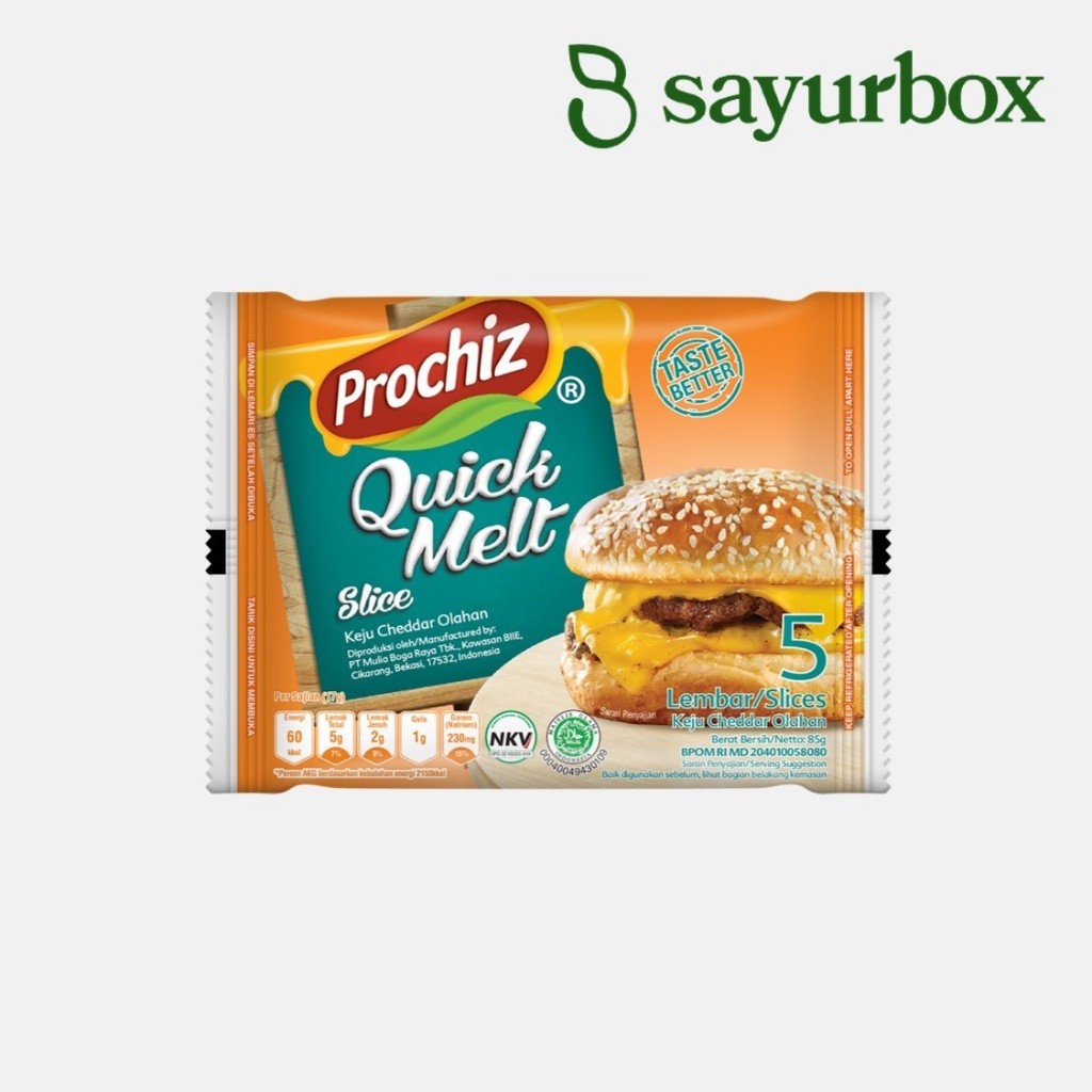 

Prochiz Keju Quick Melt Slice 5 pcs 85 gram Sayurbox