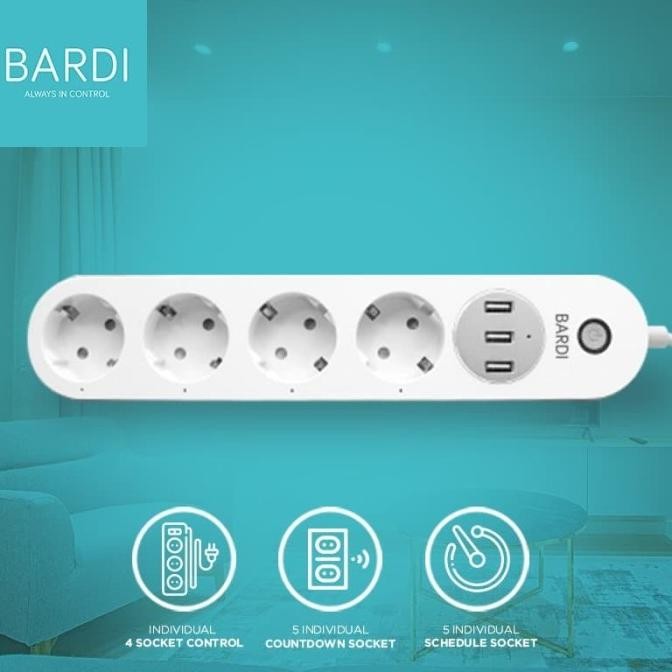 Bardi Smart Power Strip Extension Steker Stop Kontak Socket Plug Wifi