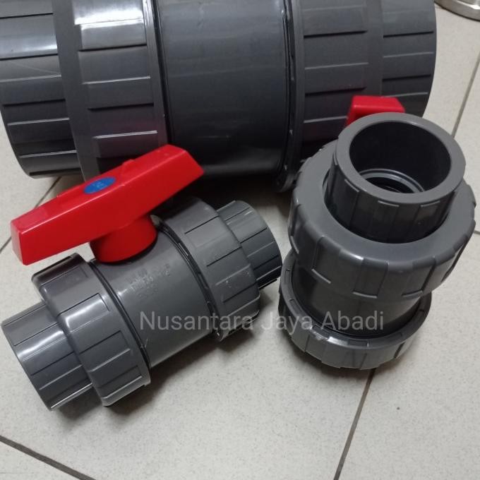 Ball Valve True Union Pvc 1 1/2 " Inchi - Ball Valve Watermur Pvc 1.5"