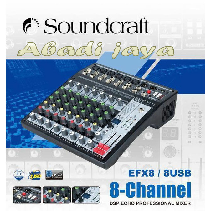 new Mixer Soundcraft Efx8/8 8usb 6mono 1stereo Soundcraft Efx 8/8Usb