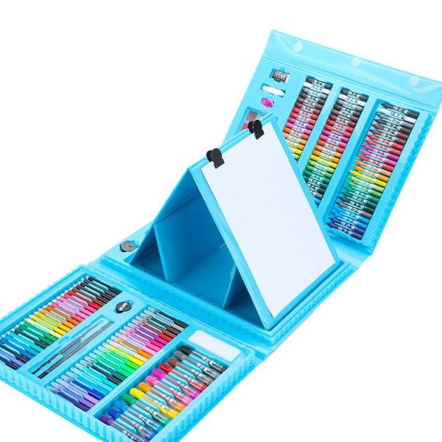 

tru-63 Crayon Set 208pcs / Alat Menggambar Mewarnai Dan Melukis Lengkap Isi 208 Pcs Untuk Anak-Anak / Kit Art Supplies Painting Set For Children / Krayon Hadiah Kado Ulang Tahun Anak Birthday Gift Water Colors Pensil Warna Pencil Colours Coloring Set