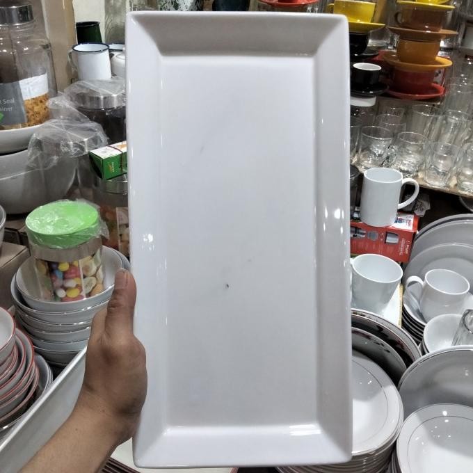 Piring saji persegi panjang keramik BLANC PM