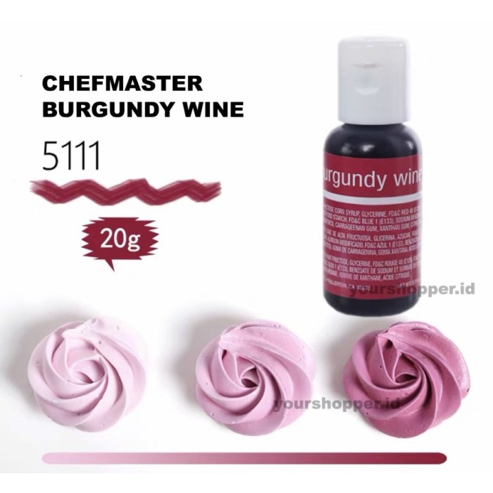 

Burgundy wine Chefmaster Gel Food coloring