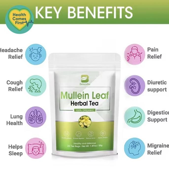 

READY STOCK MULLEIN LEAF LEAVES TEA HERBAL RESPIRATORY COVID COUGH LUNG FLU TBC !!!!!
