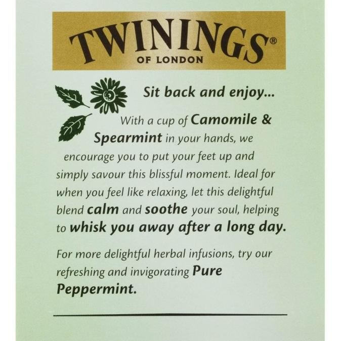 

NEW PRODUK TWININGS CAMOMILE & SPEARMINT TEA BAGS 10PK AUSTRALIA !!!!!
