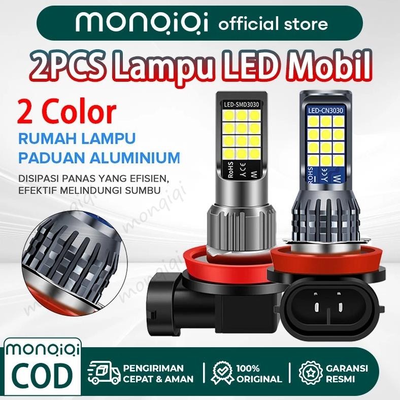 Murah Monqiqi 2Pcs Lampu Led Mobil H4 Super Terang Lampu Led Putih H11 Two Color 24Smd Untuk Headlig