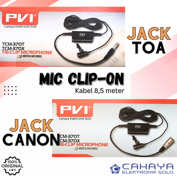 Mic Clip On Jepit Pvi Tcm 370 For Mixer Amplifier Kabel Jack Toa Akai Tgo