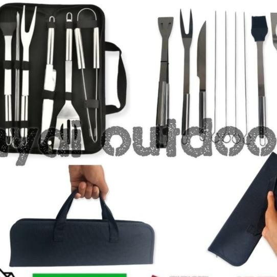 Set Alat Bbq Stainless Steel Alat Masak Bbq Camping
