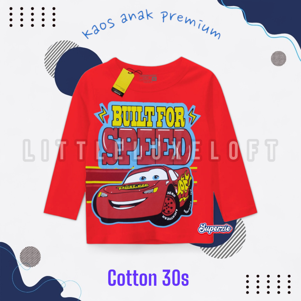 Part 420 Kaos Anak Lengan Panjang Cowok Baju Anak Laki-laki Anak Tangan Panjang Kendaraan Car Speed 