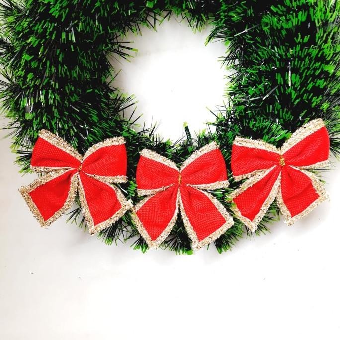 

Pita Natal isi 3 Pita Merah Emas Hiasan Parcel Kado Natal Murah Dekor