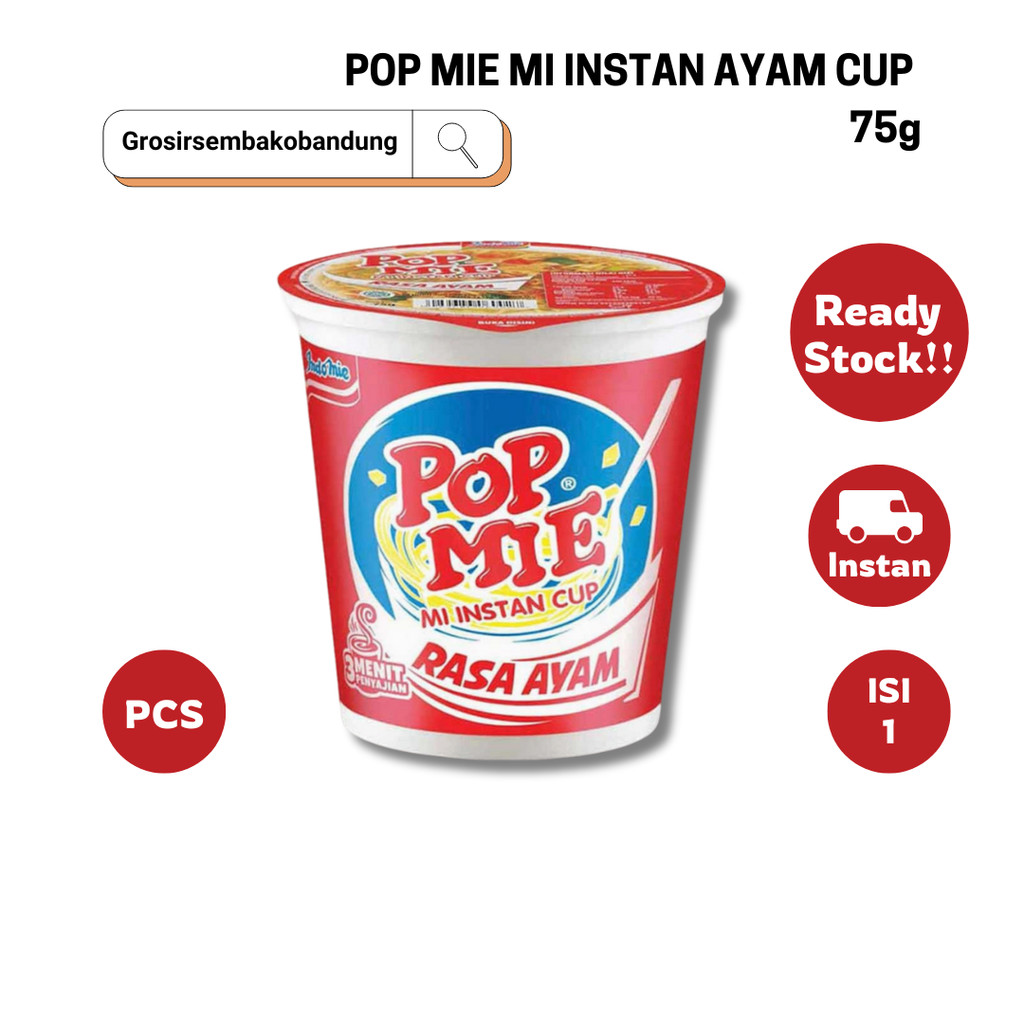 

POP MIE MI INSTAN AYAM CUP 75g - 1 Pcs - Kota Bandung