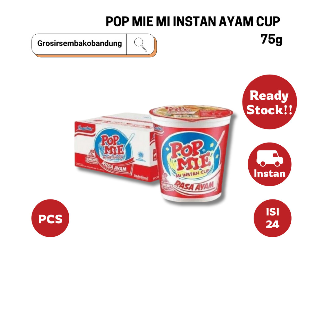 

POP MIE MI INSTAN AYAM CUP 75g - 1 Dus - Kota Bandung