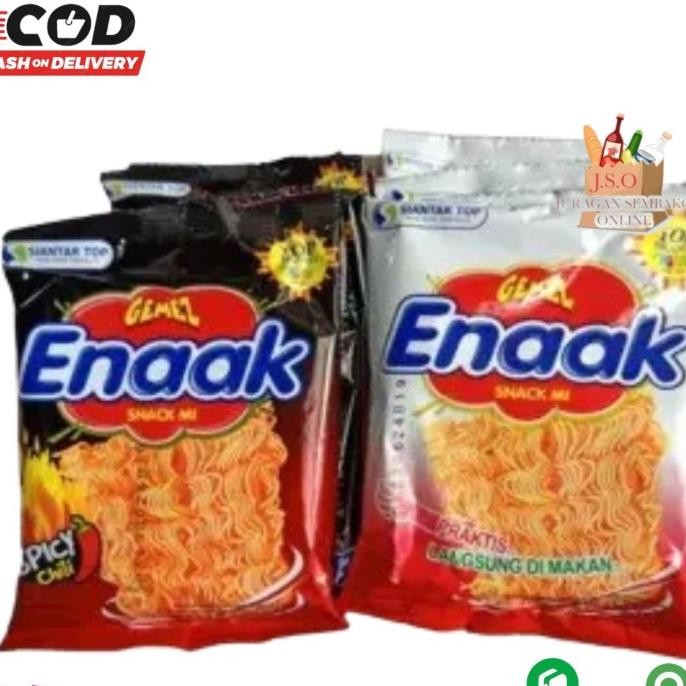 

Mie Gemez Enaak Renceng isi 10 x 18gr Mie Gemes Enak Rencengan snack