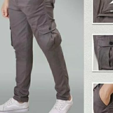 Celana Panjang Cargo Pria Dewasa+Celana Panjang Cargo+Cargo Hitam