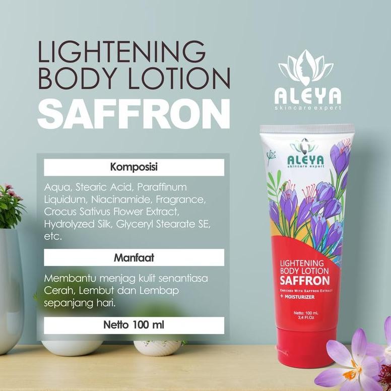 Terlaris Bpom Body Lotion Saffron Aleya - Lotion Pemutih Aleya Original - Lotion Saffron Original