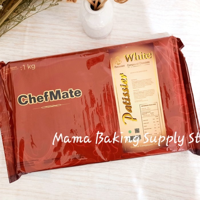 

CHEFMATE WHITE PATISSIER Compound WHITE Chocolate Cokelat Putih 1 KG
