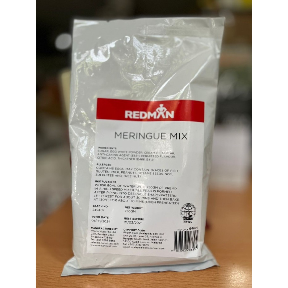 

Redman meringue mix Powder bubuk putih telur egg white sugar icing