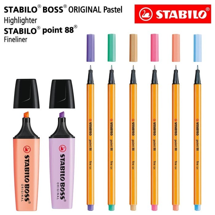 

Ready STABILO Set 8 - BOSS Pastel point 88 Ungu Biru Pink Kuning Hijau