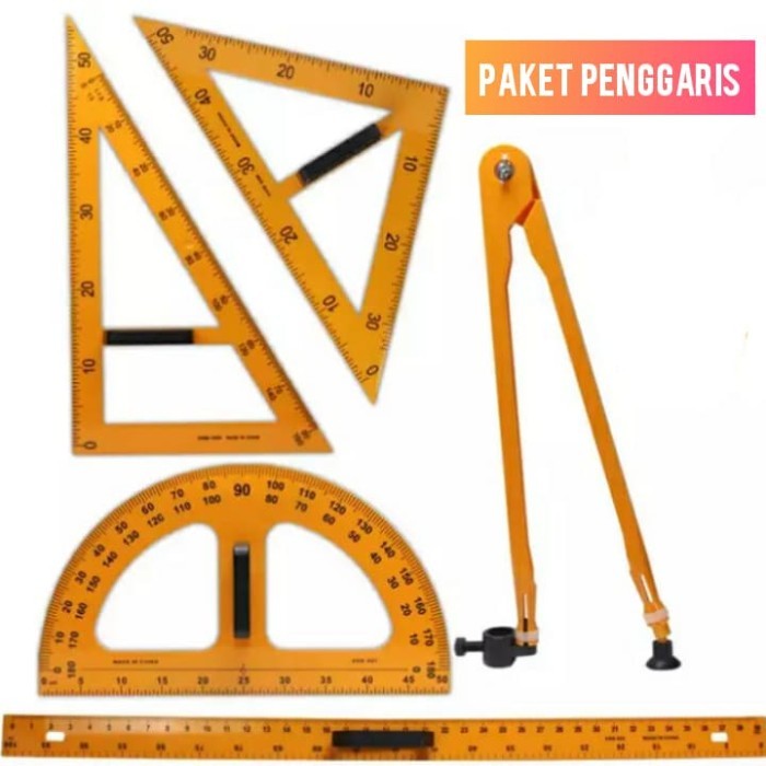 

Ready Paket Penggaris Jangka Busur Segitiga Lurus Besar untuk Papan Tulis