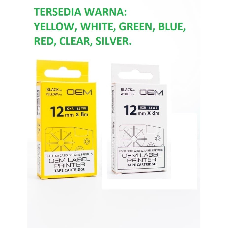 

Ready CATRIDGE PITA TINTA EZ LABEL PRINTER PRINT CASIO 12MM SILVER OXR-12SR