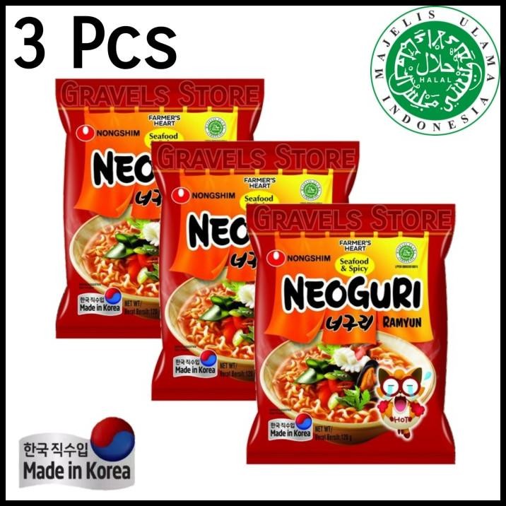

[Bundling 3 Pcs] Nongshim Neoguri Ramyun Halal - Mie Ramen Pedas Korea