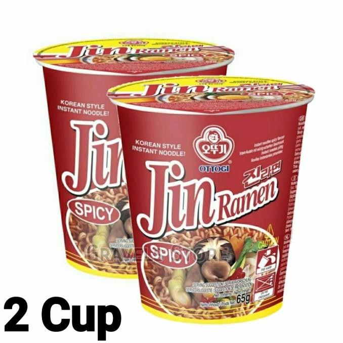 

[Bundling 2 Pcs] Ottogi Jin SPICY Cup Ramen - Mie Kuah Ramyun Korea