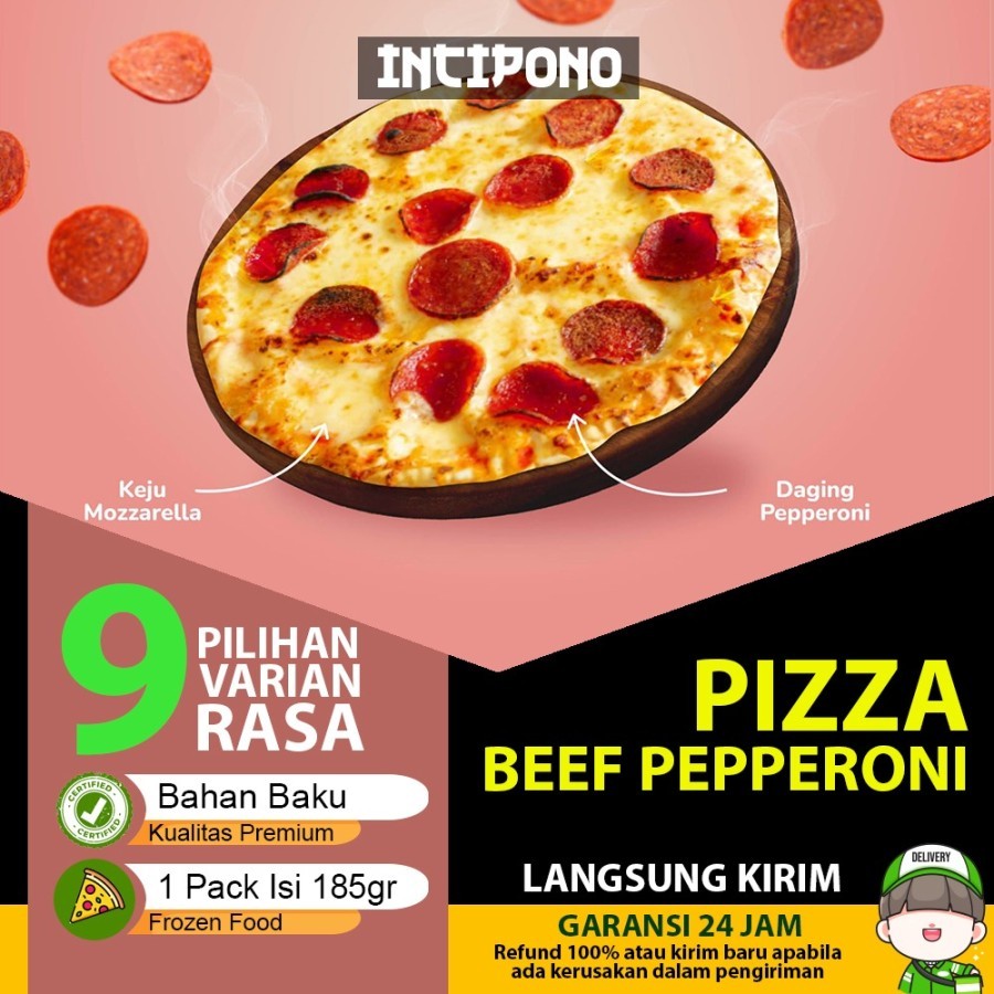 

Incipono Frozen Italian Beef Pepperoni Pizza 1 Pack Isi 185gr Frozen Food Halal Premium