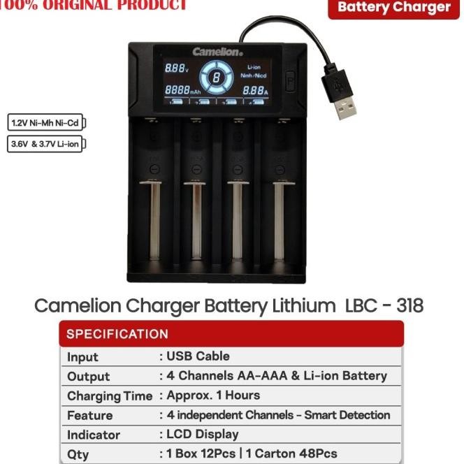 Camelion Digital Display Battery Charger Lbc318 Pengisi Baterai Aa-Aaa