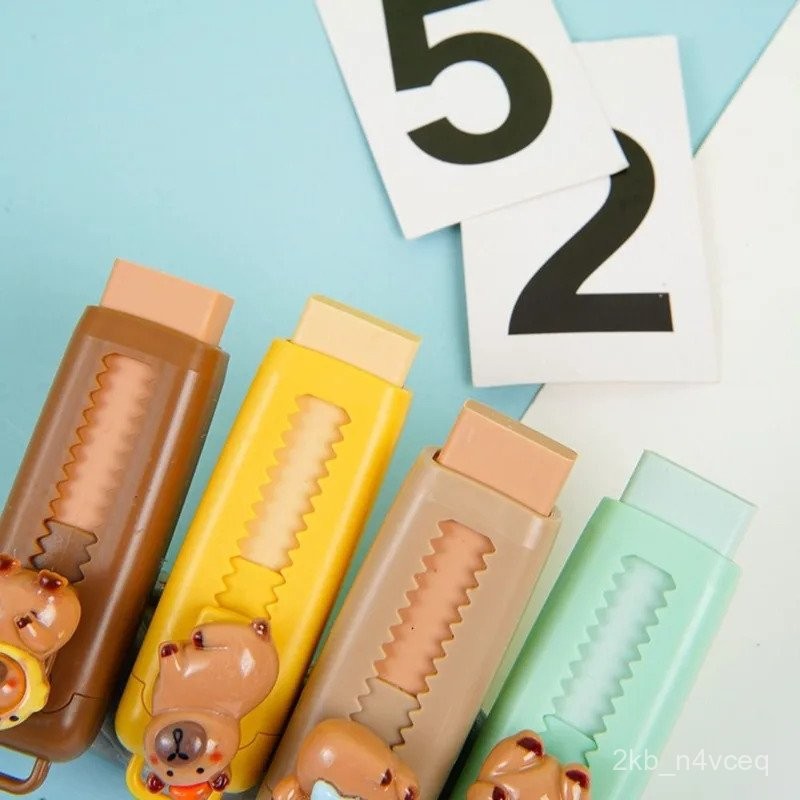 

1PC Push Pull Capybara Eraser Cute Soft 4B School Supplies Clean Mess Free Stationary Student RC4V