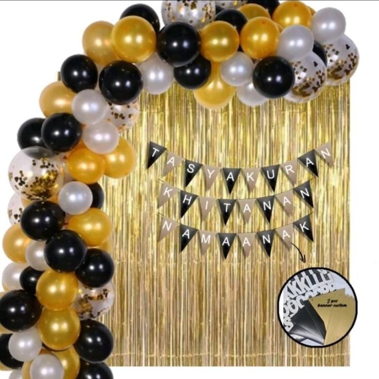 Hot Sale Paket Simple Dekorasi Banner Custom Tasyakuran Khitanan/Aqiqah Anak Df-8