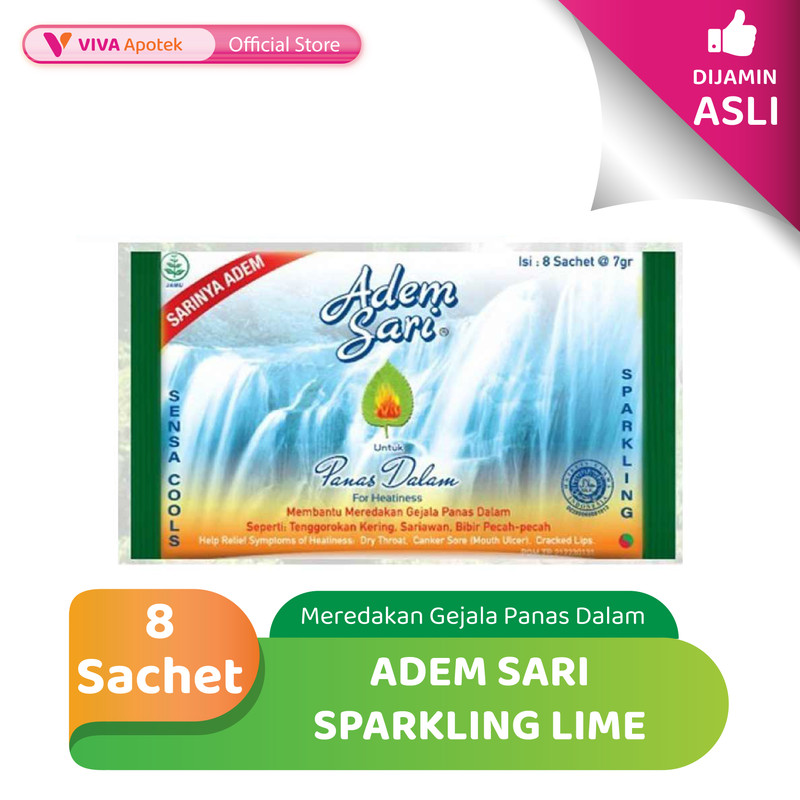 

Adem Sari Sparkling Lime Meredakan Gejala Panas Dalam (Pack 8 Sachet)