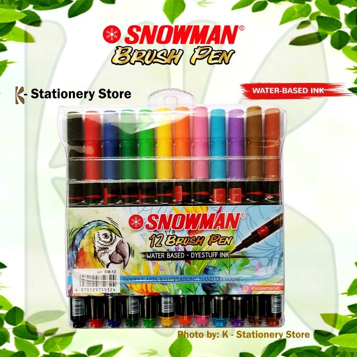 

Ba Snowman Brush Pen Set 12 Colours Bm-12