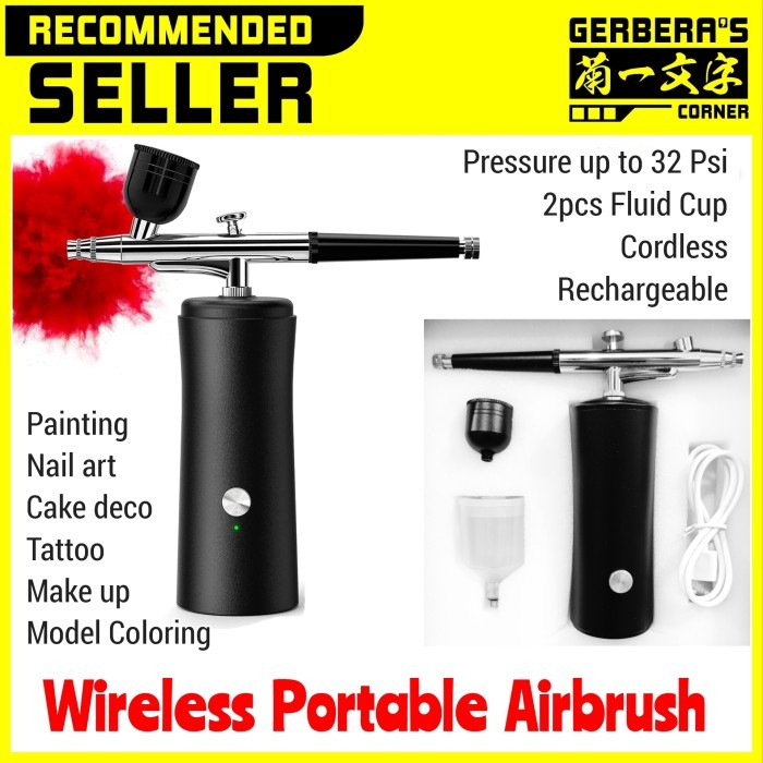 

Ba Wireless Portable Airbrush Pen Brush Spray Gun Kompresor Cat Gundam