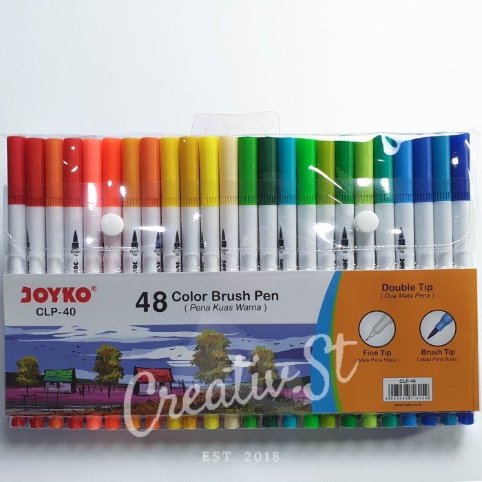 Ba Joyko Brush Pen 48 Warna Brush + Pen Clp-40 Set