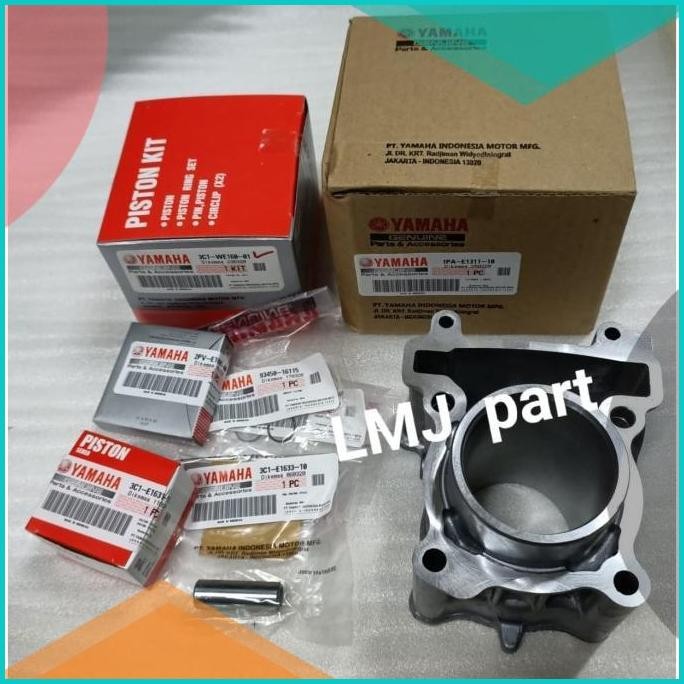 PAKET BLOK DAN SEHER PISTON VIXION LAMA NVL ORI 1PA-E1311-10 3C1-WE16