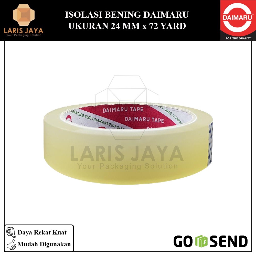 

Isolasi / Selotip / Lakban Kecil Daimaru Bening 1 Inch / 24 mm x 72 Yard (Isolasi Bening 1)