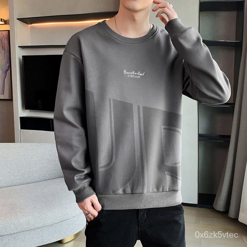 Sweater Lengan Panjang Tipis Pria, Sweater Lengan Panjang Longgar Gaya Korea