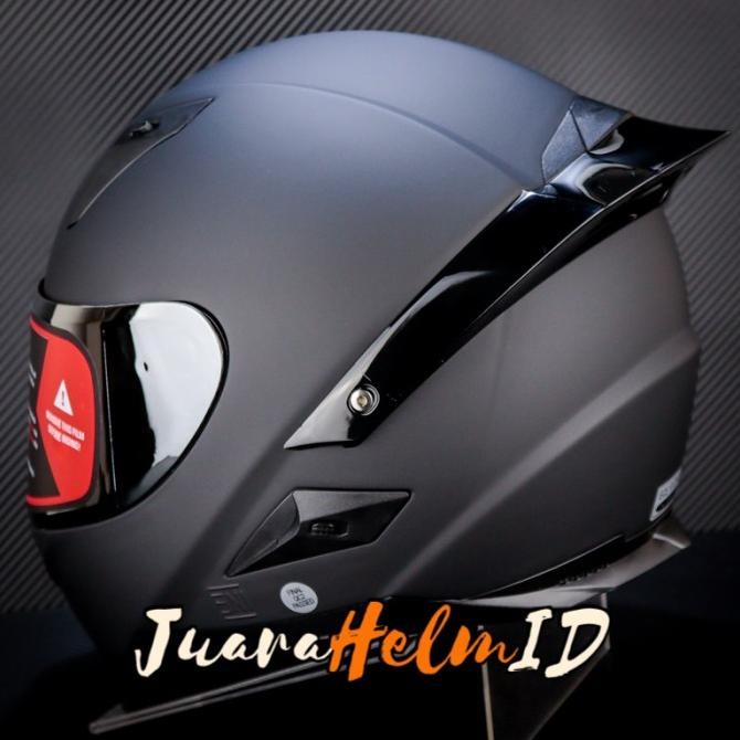 HELM SNAIL FFS1 SOLID / BLACK DOFF VISOR SILVER / FULL FACE HELMET DDRING 2807T