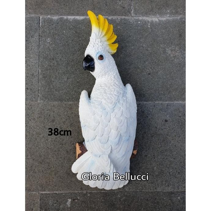 patung pajangan burung kakatua bird kaka tua dinding gantung taman