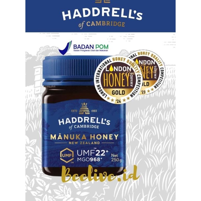 

Madu Haddrells Manuka Honey Umf 22+ Mgo 1000+ 250Gr (Umf 20+ Up)