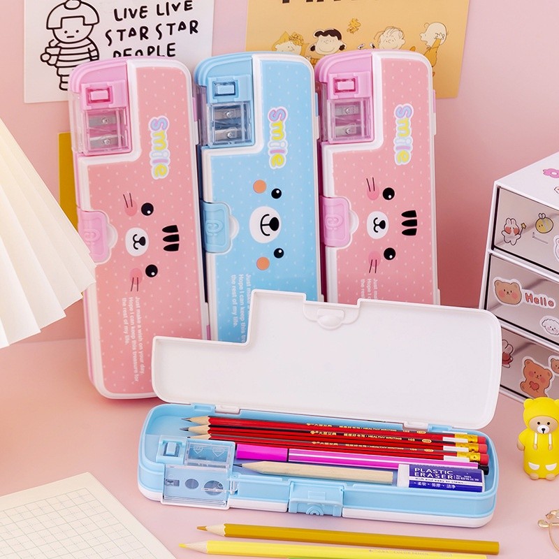 

Kotak Pensil Pencil Case Double-Layer Multifungsi Alat Tulis Sekolah Lucu Kapasitas Besar