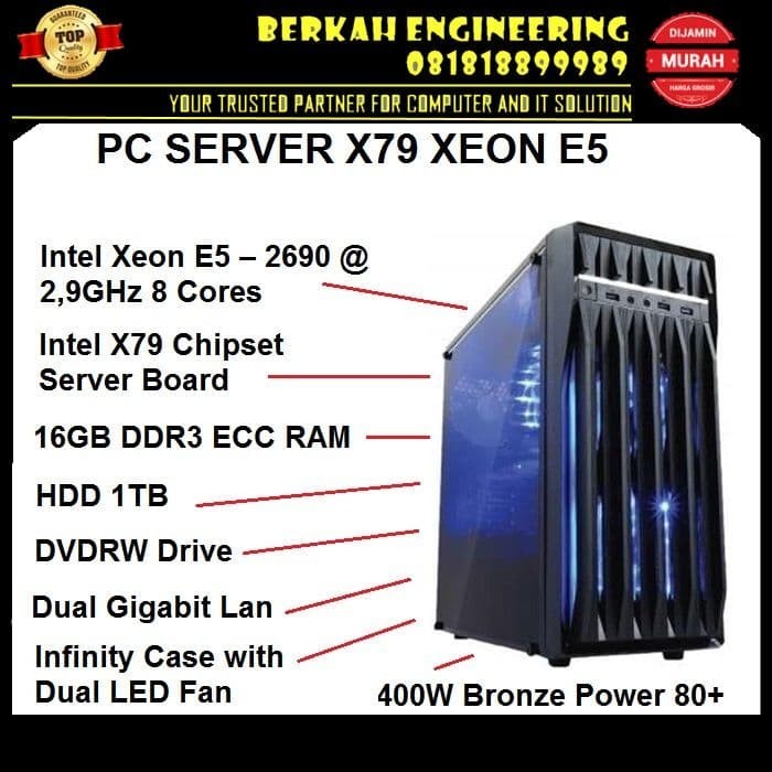 Komputer Server Pc Cpu Rakitan X79 Xeon E5 Ecc Tanpa Harddisk Berkualitas