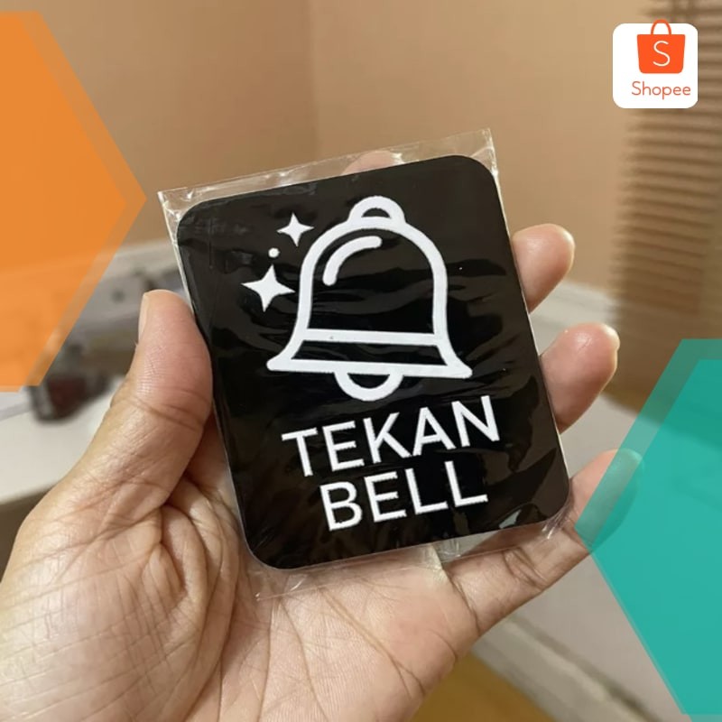 

Grosir Akrilik Tekan Bell / Sign Board Acrylic / Papan Tulisan Tekan Bell - Hitam Teks Puti Keren