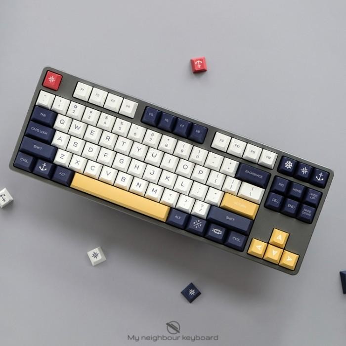 Navy Theme Pbt Dye Sub Keycaps / Keycap Set
