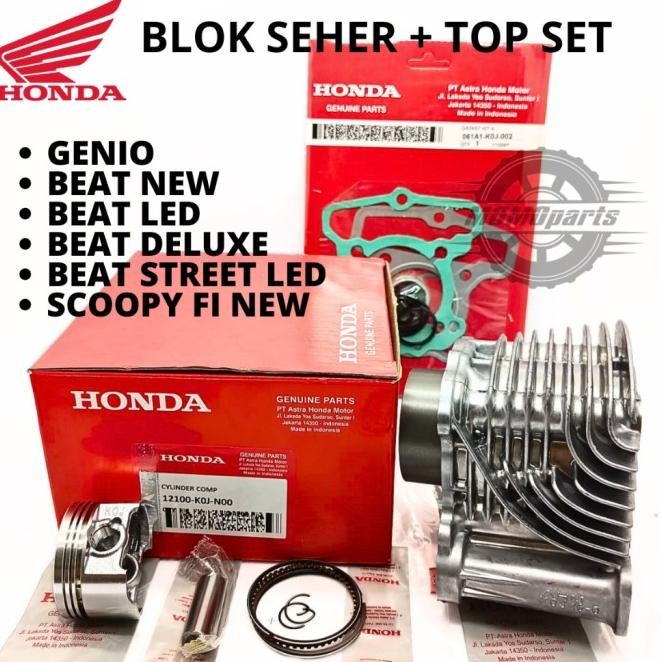 [Baru] Original Paket Blok Seher Set Piston Kit Plus Top Set Topset Honda K0J Genio Beat Deluxe Scoo