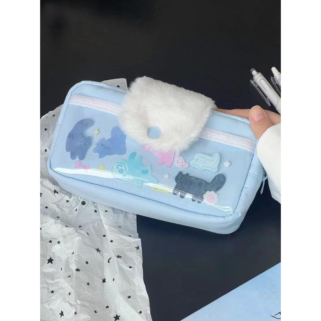 

Cartoon Storage Pencil Case Large Capacity Japanese and Korean Custom Plush Stationery Box