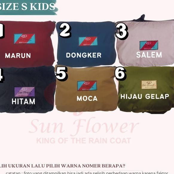 Jas Hujan Anak Remaja Sun Flower Sunflower Ukuran S